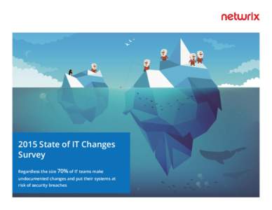 2015 State of IT Changes Survey Regardless the size 70% of IT teams make undocumented changes and put their systems at risk of security breaches
