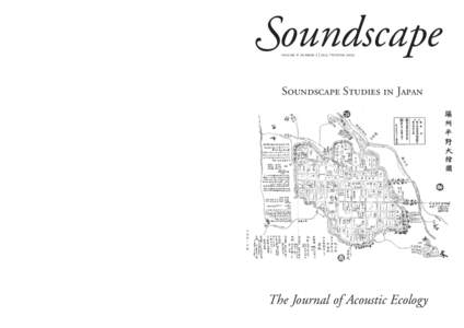 Soundscape volume 6 number 2 | fall  /  winter 2005 Soundscape Studies in Japan  the sound of dancing dies;