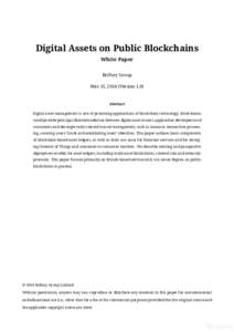 Digital Assets on Public Blockchains White Paper BitFury Group Mar 15, 2016 (VersionAbstract