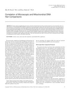 Correlation of microscopic and mitochondrial DNA hair comparisons