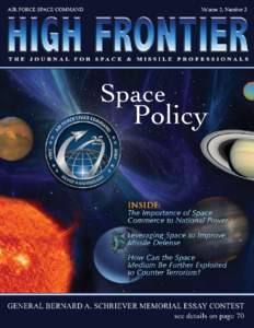 Space science / Remote sensing / Space policy / Space policy of the United States / Air Force Space Command / Global Positioning System / Space weather / Global Earth Observation System of Systems / Satellite / Technology / Space / Meteorology