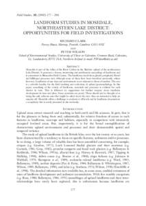 Field Studies, 10, (LANDFORM STUDIES IN MOSEDALE, NORTHEASTERN LAKE DISTRICT: OPPORTUNITIES FOR FIELD INVESTIGATIONS RICHARD CLARK