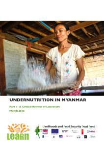 UNDERNUTRITION IN MYANMAR Part 1: A Critical Review of Literature March