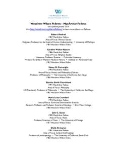 MacArthur Fellows / Education reform / Woodrow Wilson National Fellowship Foundation / Patricia Churchland