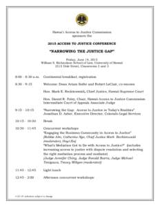 Microsoft WordAccess to Justice Conference agenda