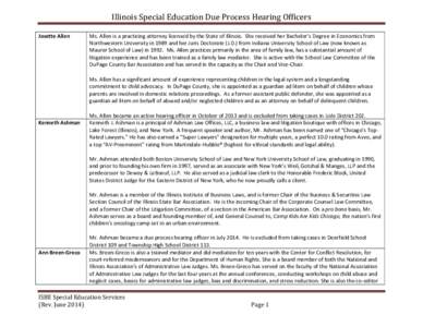 Illinois Special Education Due Process Hearing Officers