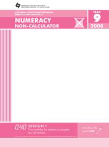 national assessment program literacy and numeracy NUMERACY  NOn-CALCULATOR