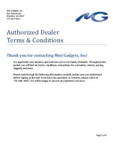 Mini Gadgets, Inc. 562 Wylie Road Marietta, GA 30067