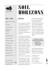 Soil Horizons Newsletter, Issue 1, April 1997