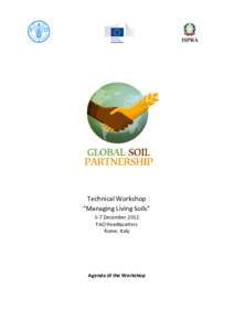 Technical Workshop “Managing Living Soils” 5-7 December 2012 FAO Headquarters Rome, Italy