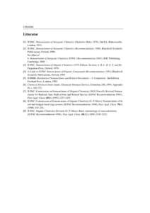 Litteratur  Litteratur [1] IUPAC, Nomenclature of Inorganic Chemistry (Definitive Rules 1970), 2nd Ed., Butterworths, London, IUPAC, Nomenclature of Inorganic Chemistry (Recommendations 1990), Blackwell Scienti
