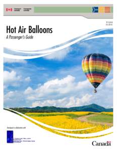 Hot Air Balloons A Passenger’s Guide Developed in collaboration with  TP 15245E
