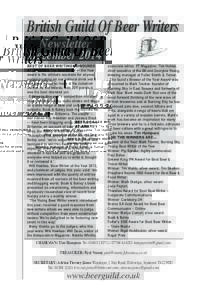 British Guild Of Beer Writers Newsletter December 2014 BEST OF BEER WRITING HONOURED AT AWARDS The Beer Writer of the Year