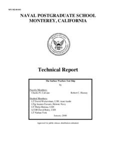 NPS-ME[removed]NAVAL POSTGRADUATE SCHOOL MONTEREY, CALIFORNIA  Technical Report