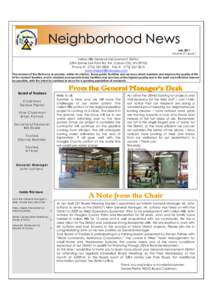 Neighborhood News July 2011 Volume 27, Issue 1 Indian Hills General Improvement District 3394 James Lee Park Rd. #A, Carson City, NV 89705