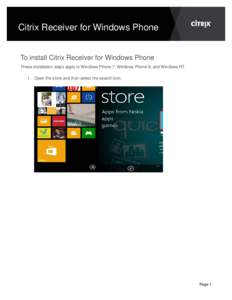 Citrix Receiver Installation Guide for Windows Phone