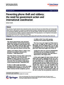 Preventing phone theft and robbery: the need for government action and international coordination