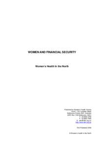 Microsoft Word - Women and financial security.doc