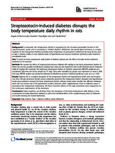 Streptozotocin-induced diabetes disrupts the body temperature daily rhythm in rats