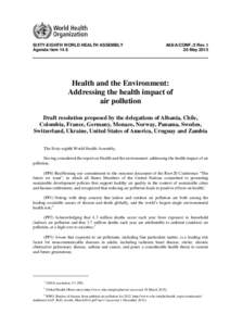 SIXTY-EIGHTH WORLD HEALTH ASSEMBLY Agenda item 14.6 A68/A/CONF./2 Rev.1 26 May 2015