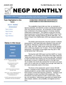 AUGUST, 2001  The NEGP Monthly, Vol. 2 NO. 28 NEGP MONTHLY ○