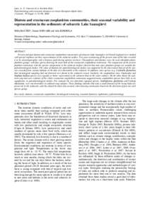 Lami, A., N. Cameron & A. Korhola (Eds) Paleolimnology and ecosystem dynamics at remote European Alpine lakes J. Limnol., 59 (Suppl. 1): 81-96, 2000 Diatom and crustacean zooplankton communities, their seasonal variabili