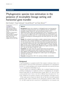 Phylogenomic species tree estimation in the presence of incomplete lineage sorting and horizontal gene transfer