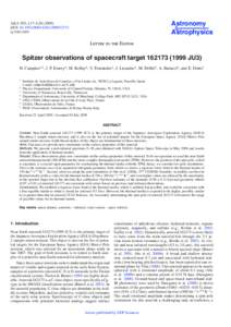Spitzer observations of spacecraft targetJU3)