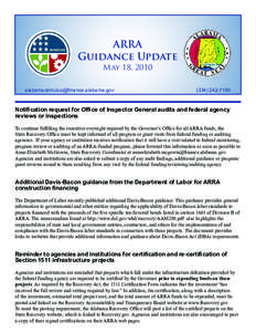 ARRA Guidance Update May 18, 2010 