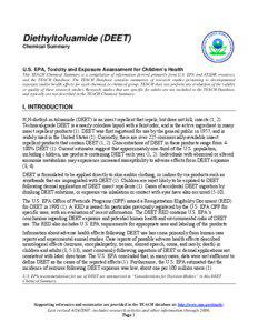 Diethyltoluamide (DEET) Chemical Summary