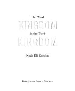 The Word  in the Word Noah Eli Gordon