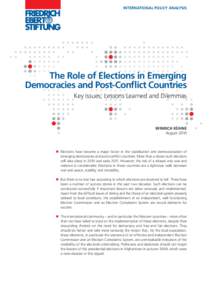 The role of elections in emerging democracies and post-conflict countries