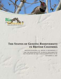 Microsoft Word - The Status of Genetic Diversity in British Columbia 13th.d…
