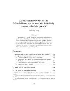 Local connectivity of the Mandelbrot set at certain infinitely renormalizable points∗†