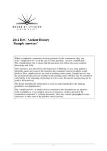 2012 Sample Answers - Ancient History