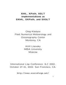 Technical communication / XML / Functional languages / SXML / Scheme programming language / XSLT / XPath / XML transformation language / XQuery / Computing / Markup languages / Web standards