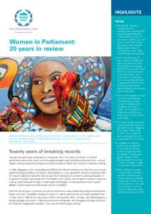 HIGHLIGHTS Globally Women in Parliament: 20 years in review