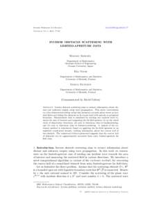doi:ipiInverse Problems and Imaging Volume 6, No. 1, 2012, 77–94  INVERSE OBSTACLE SCATTERING WITH