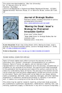 ‘Mowing the Grass’: Israel’sStrategy for Protracted Intractable Conflict