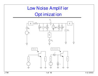 Low Noise Amplifier Optimization Cµ Zb  Zc