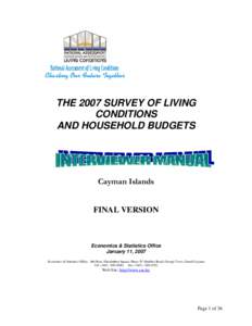 THE 2005 SURVEY OF LIVING CONDITIONS AND HOUSEHOLD BUDGETS