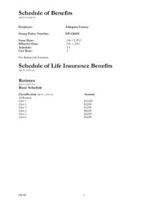 Schedule of Benefits (GR-9N-SEmployer:  Arlington County