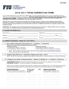 Microsoft WordFAFSA Correction Form