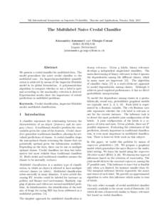 Bayesian inference / Statistical classification / Credal network / Machine learning / Credal set / C0 / Naive Bayes classifier / Pattern recognition / Bayesian network / Colorado / Classifier chains