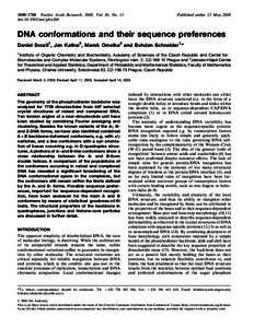 3690–3706 Nucleic Acids Research, 2008, Vol. 36, No. 11 doi:nar/gkn260 Published online 13 MayDNA conformations and their sequence preferences