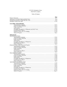 FY 2011 Explanatory Notes Farm Service Agency Table of Contents Page Purpose Statement .....................................................................................................................................