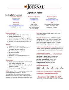 Digital Art Policy Sending Digital Materials Advertising Materials New Releases & Photos