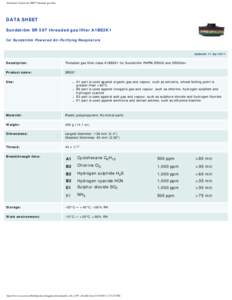 Datasheet: Sundström SR597 threaded gas filter