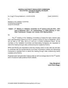 CENTRAL ELECTRICITY REGULATORY COMMISSION 3rd & 4th floor, Chanderlok Building, 36-Janpath, New Delhi[removed]