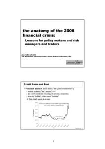 the anatomy of the 2008 financial crisis: Lessons for policy makers and risk managers and traders  Jacob Boudoukh